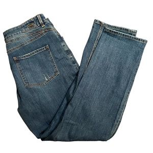 𝅺nwt Prana Organic Cotton High Waist Dark Wash Straight Leg Mom Jeans